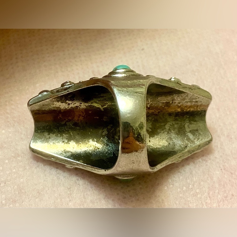 Turquoise and Silver Statement Ring - Picture 3 of 5